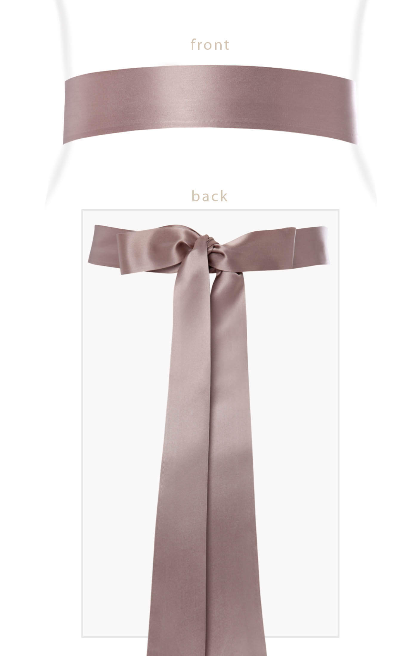 Image of Smooth Satin Sash Long (Vintage Rose)
