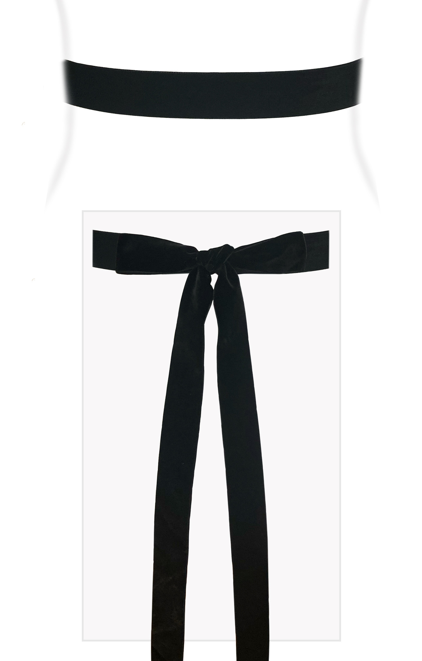 Velvet Ribbon Sash Black