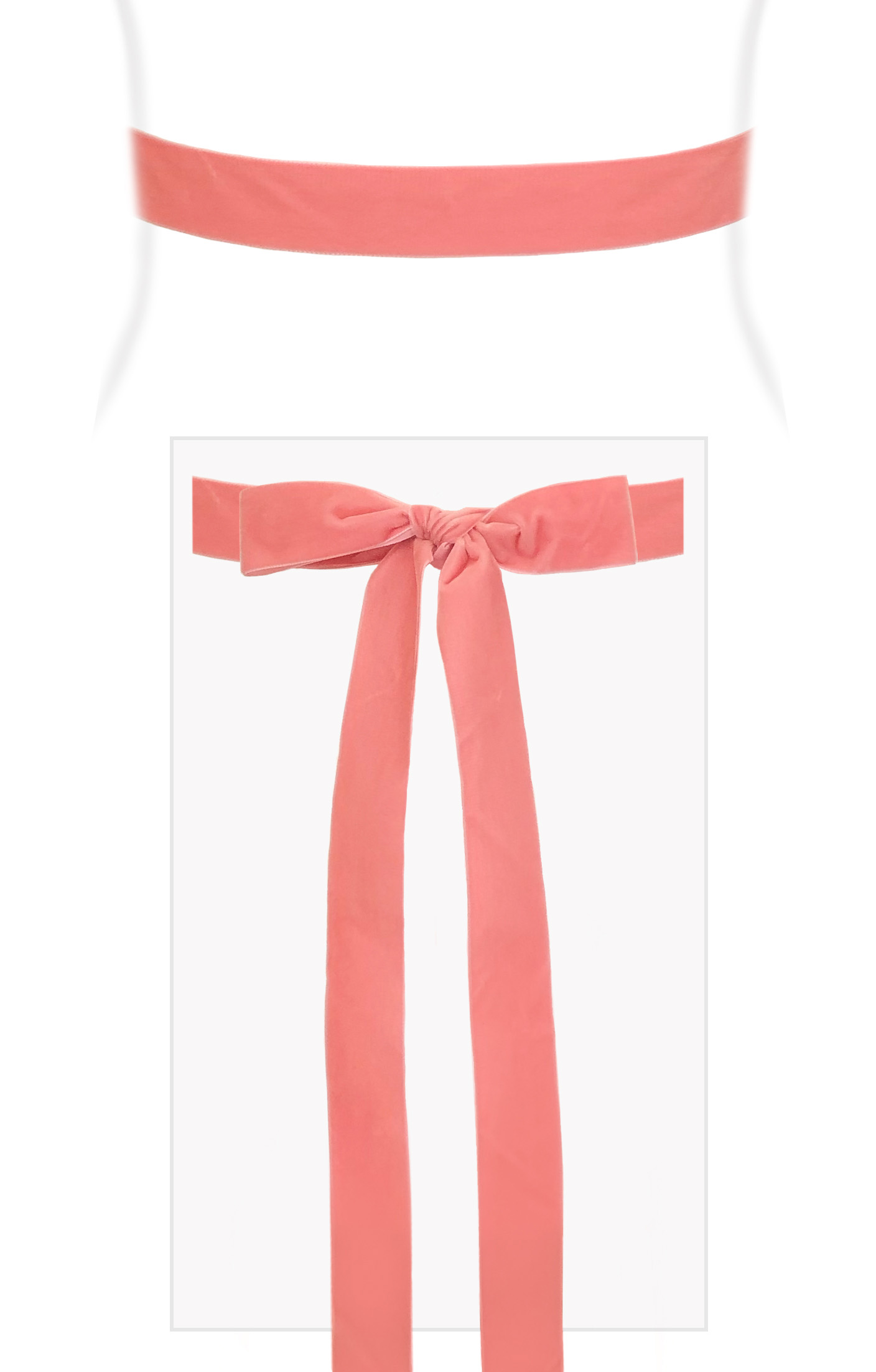 Image of Velvet Ribbon Sash Candy Pink