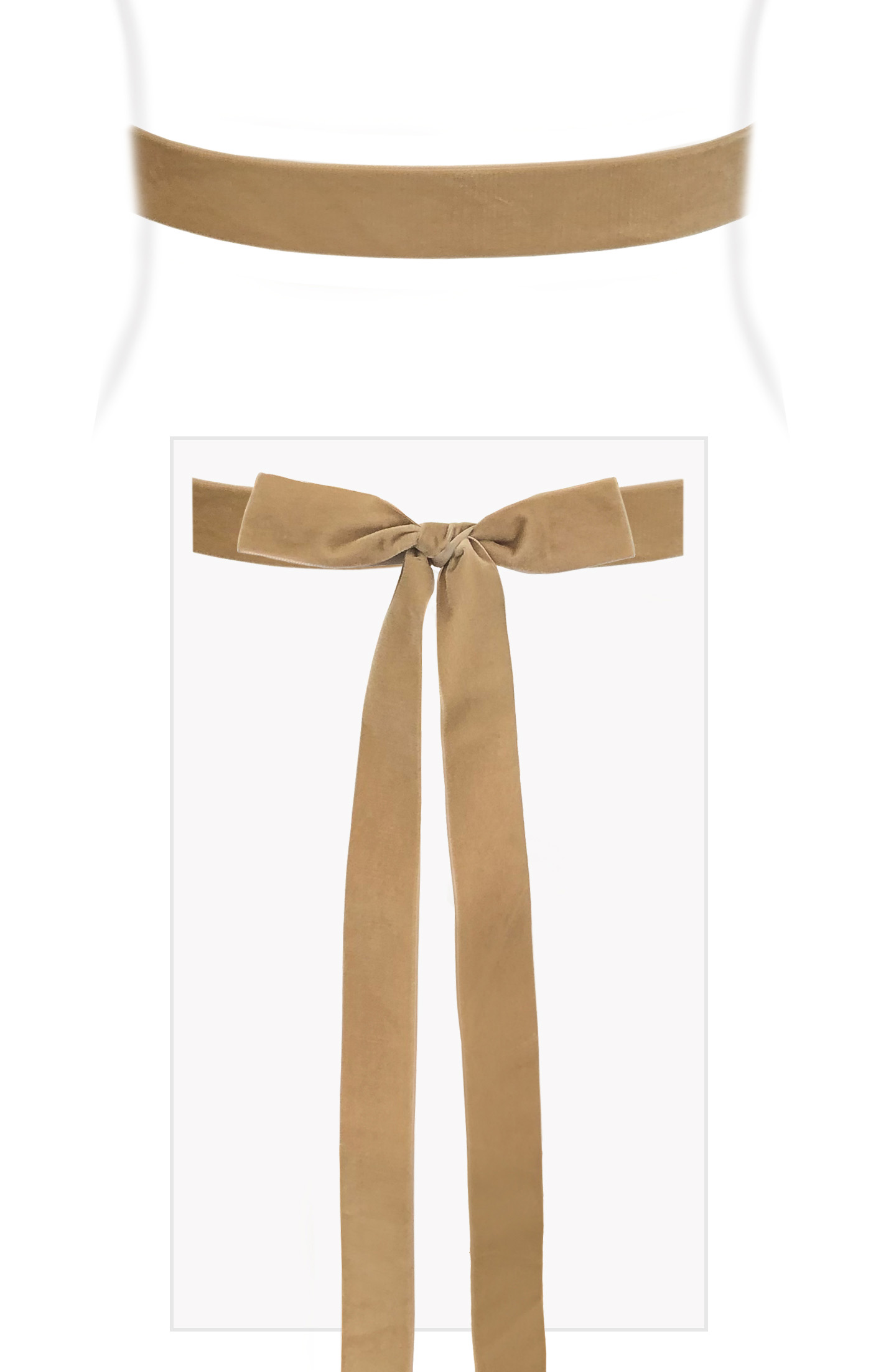 Image of Velvet Ribbon Sash Sand
