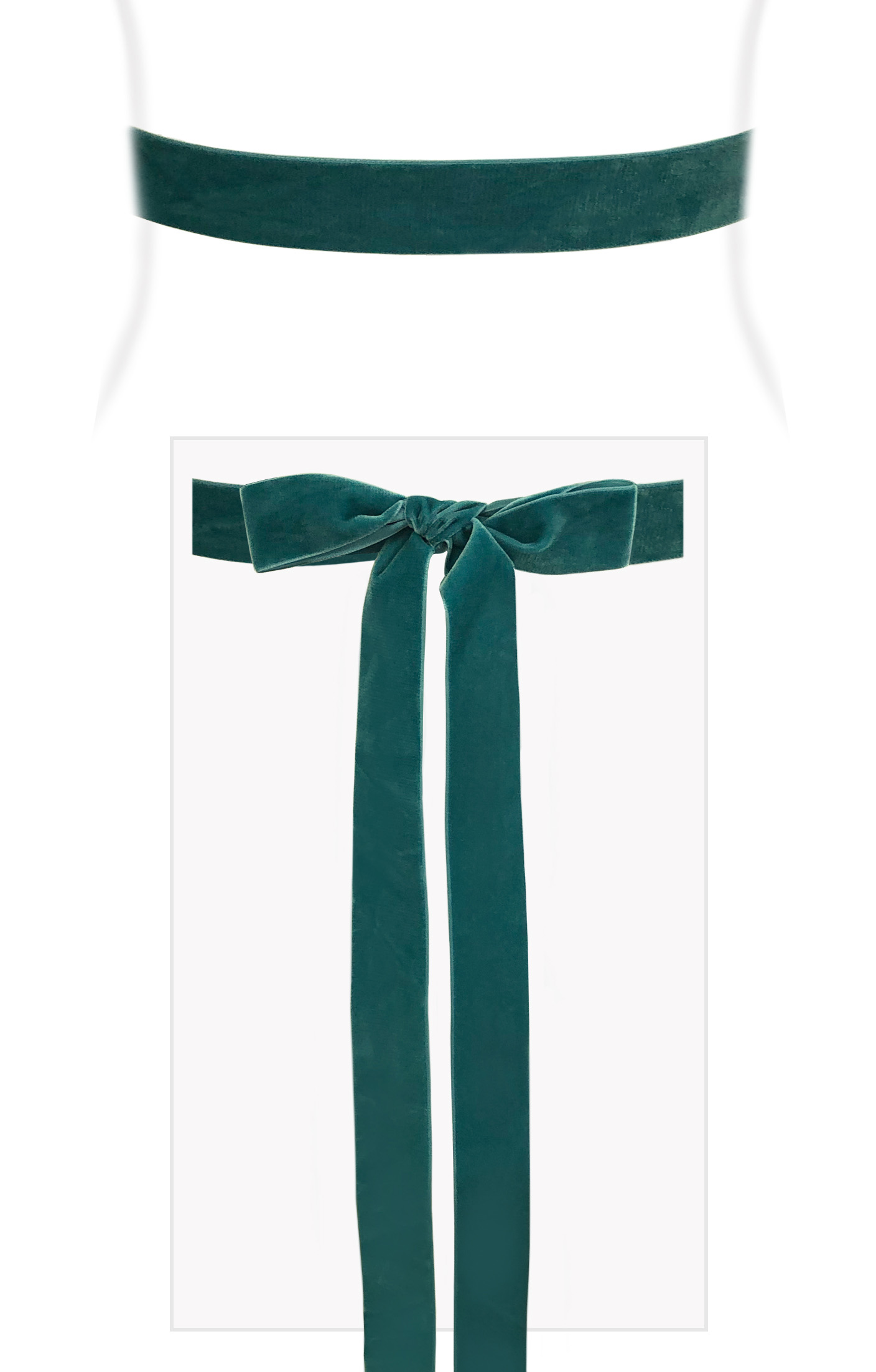 Velvet Ribbon Sash Teal Green - Maternity Wedding Dresses, Evening