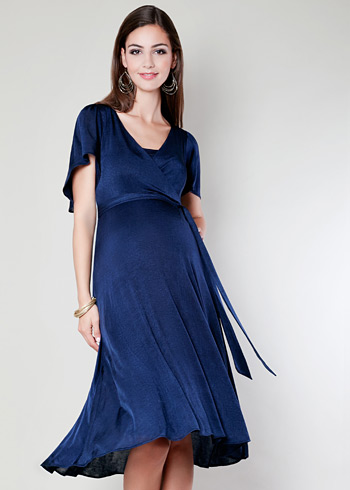 Cocoon Nursing Dress (Velvet Blue) - Maternity Wedding Dresses, Evening ...