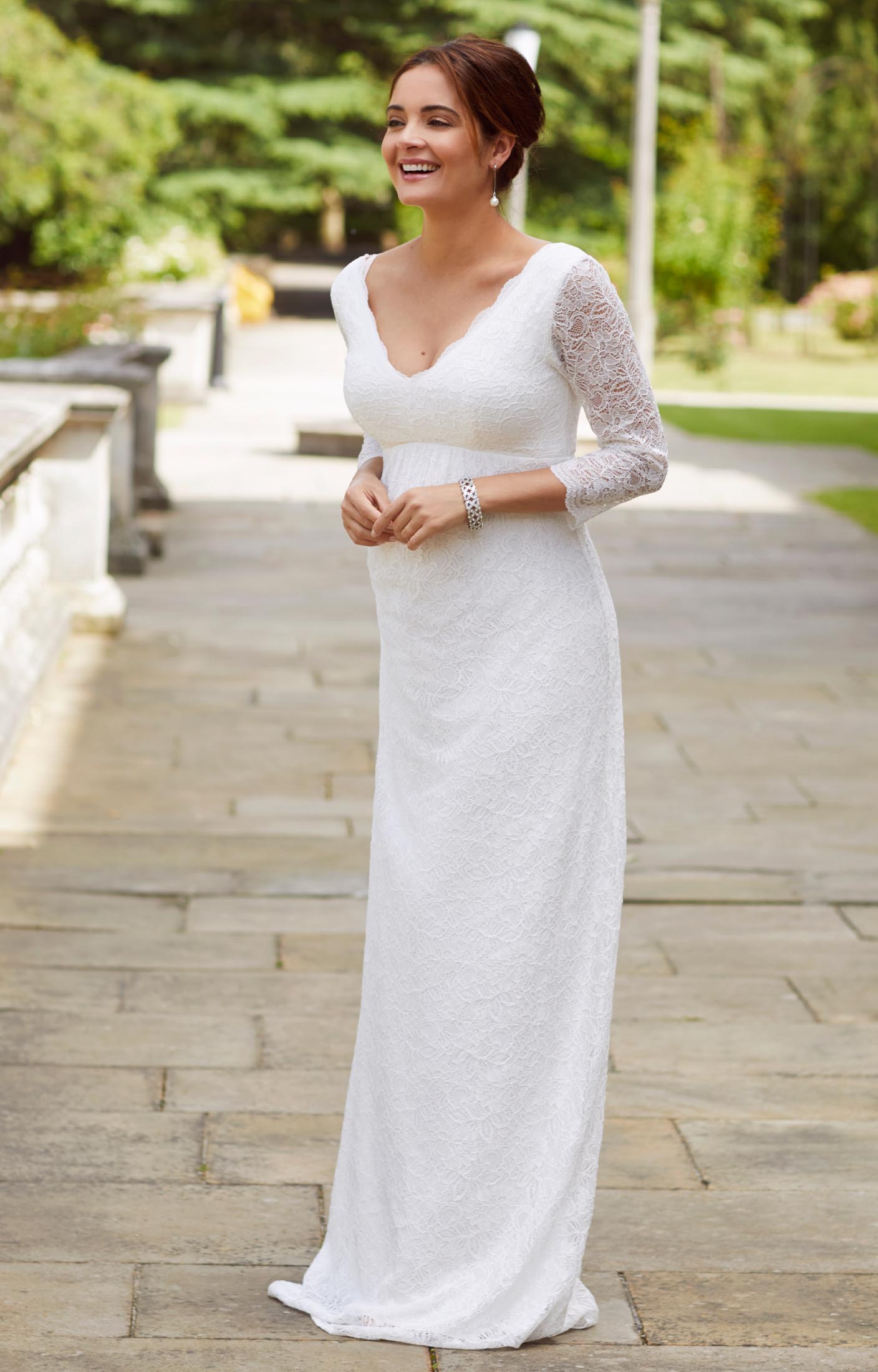 Chloe Lace Maternity Wedding Gown Ivory ...