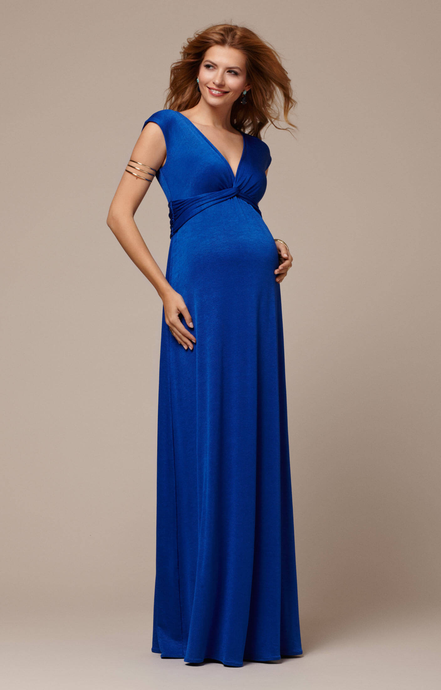 Clara Maternity Gown Long Cobalt Blue - Maternity Wedding Dresses