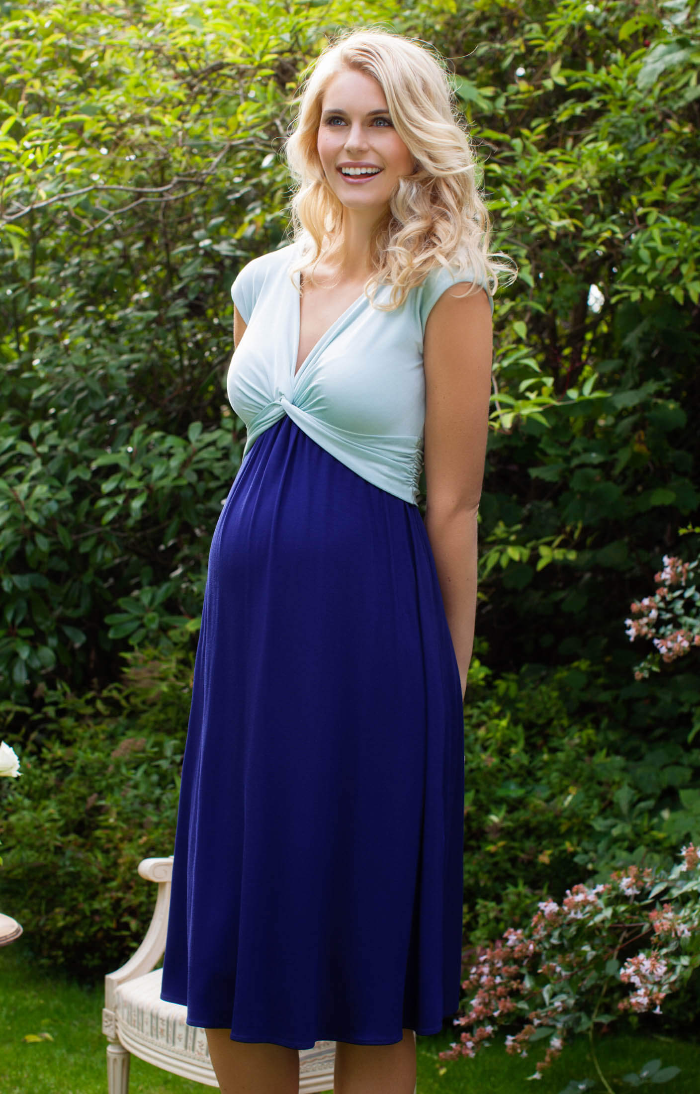 Clara Maternity Dress Short Aqua Marine ...