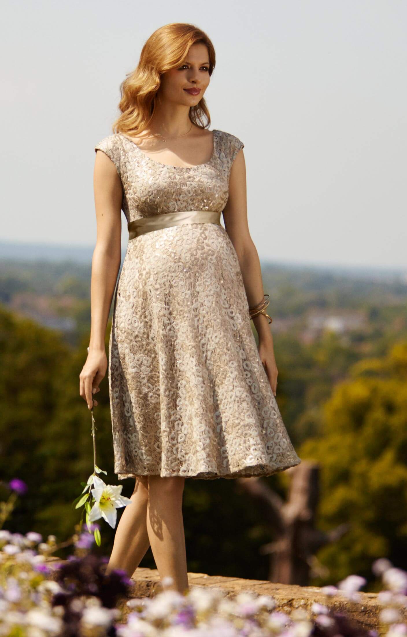 Rose gold discount short wedding dress