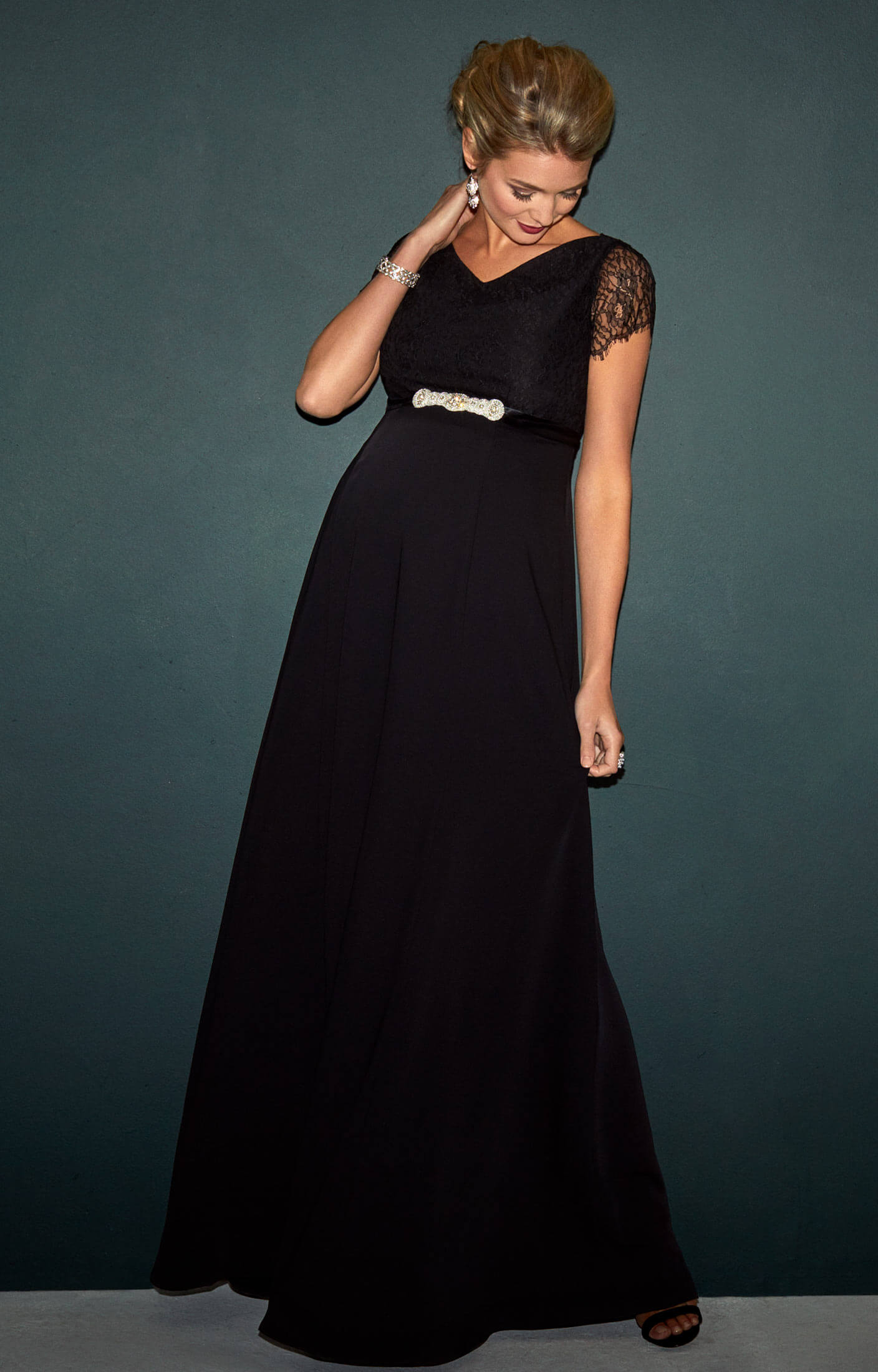 maternity black tie dress