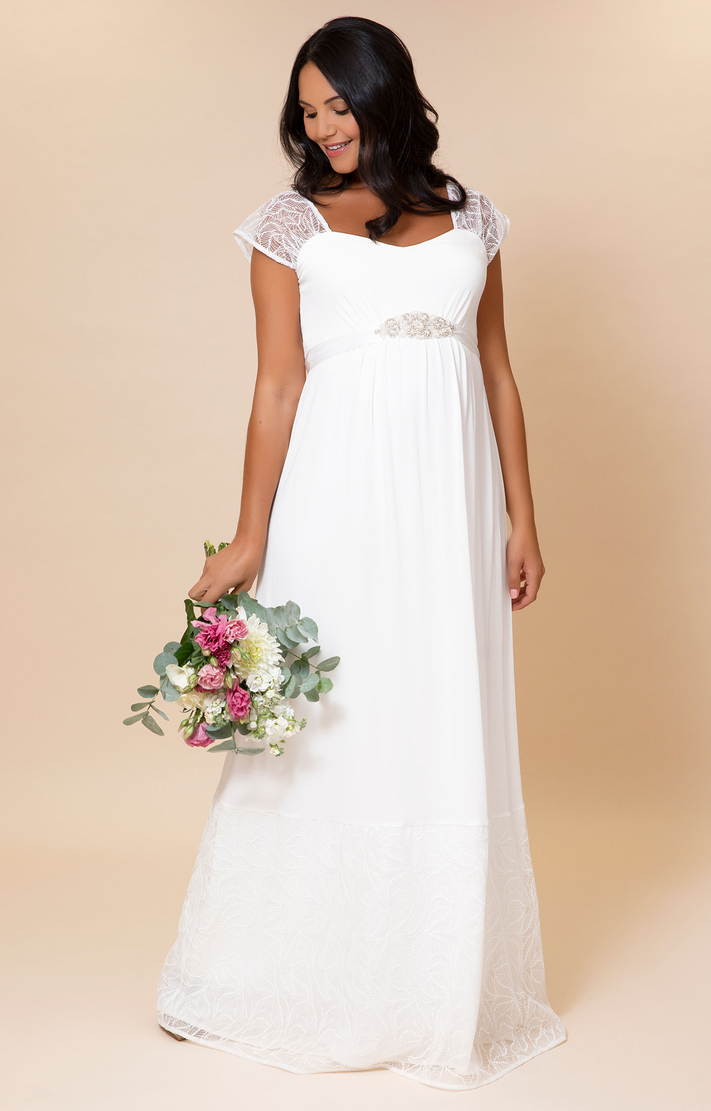 Plus Size - White Lace Off Shoulder A-Line Wedding Dress - Torrid