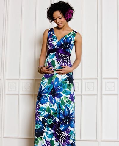 Floral Maternity Maxi Dress - Maternity Wedding Dresses, Evening Wear ...