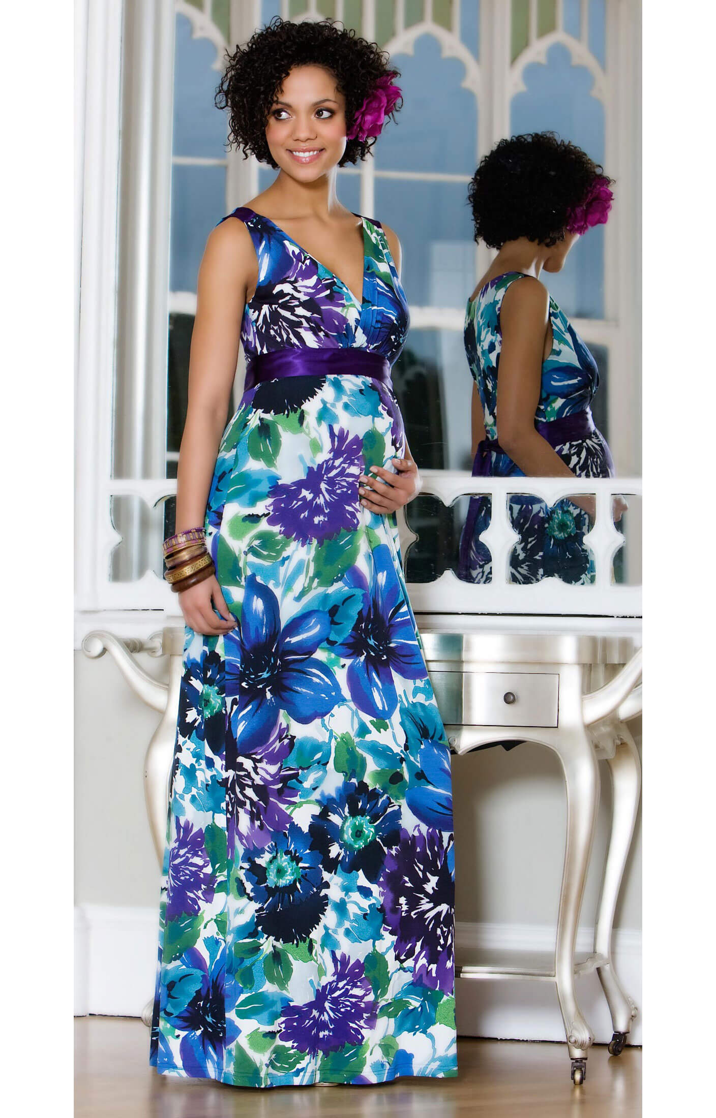 Floral Maternity Maxi Dress