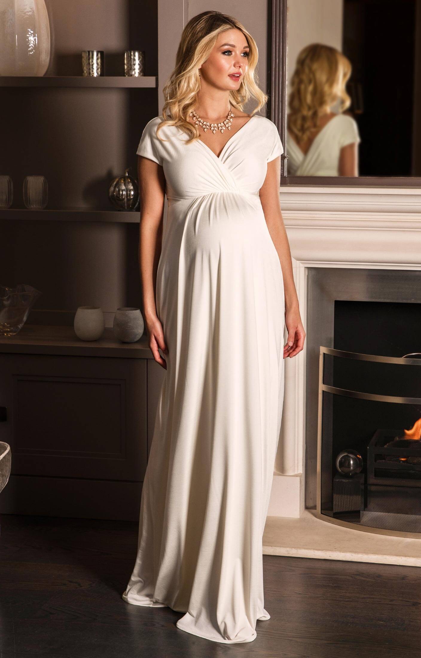 Francesca Maternity Maxi Wedding Dress Ivory - Maternity Wedding ...