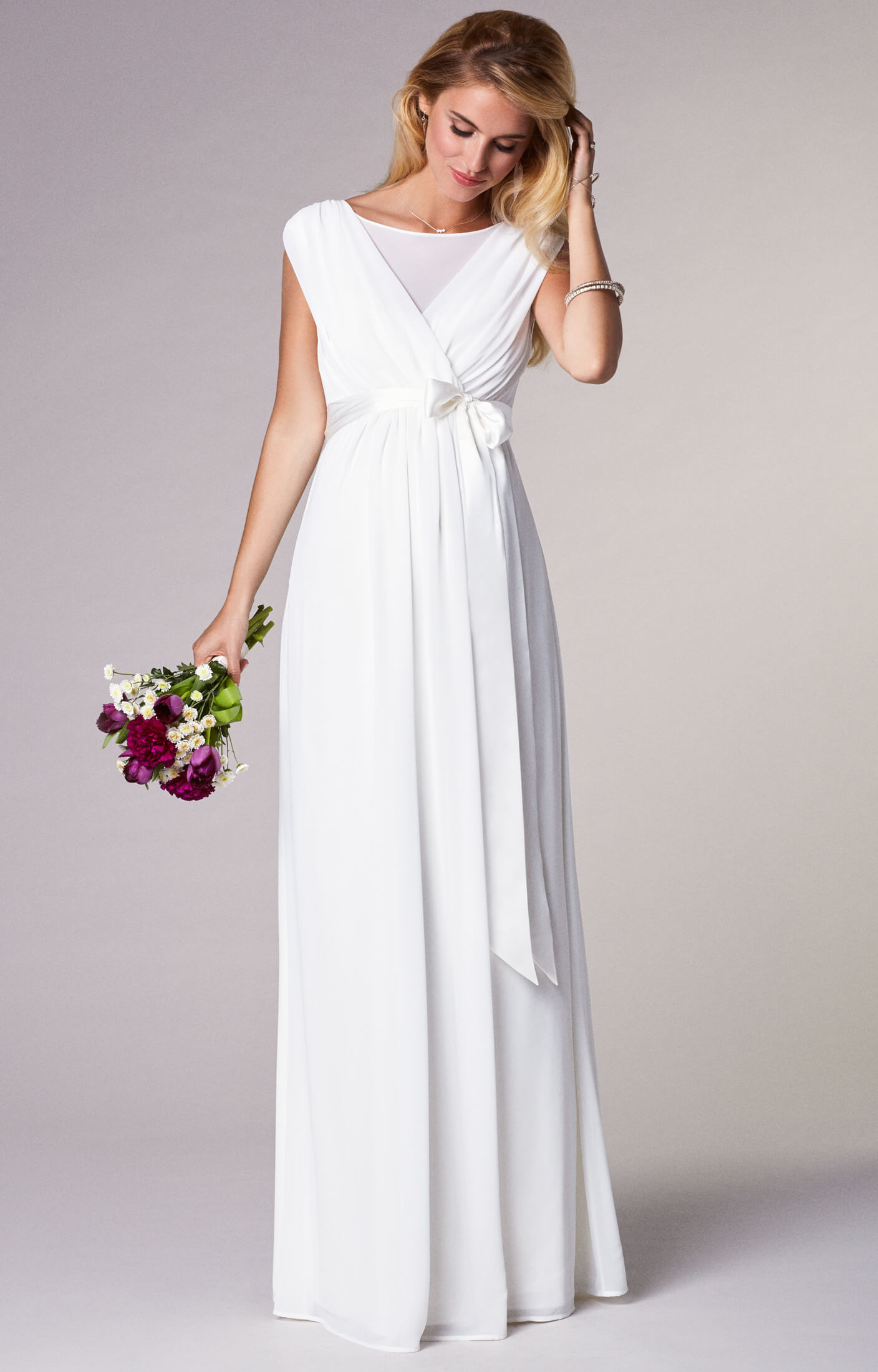 Georgette Maternity Wedding Gown Long ...