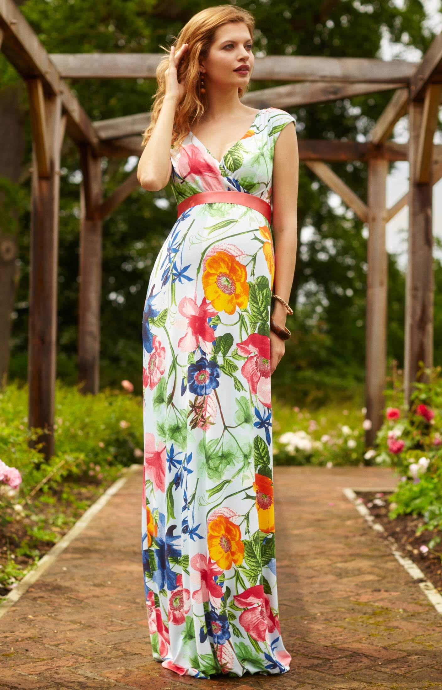 Pregnancy Maxi Dress Women Maternity Photography Summer Floral Pattern Skirt