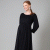 Isla Ribbed Jersey Dress (Black)