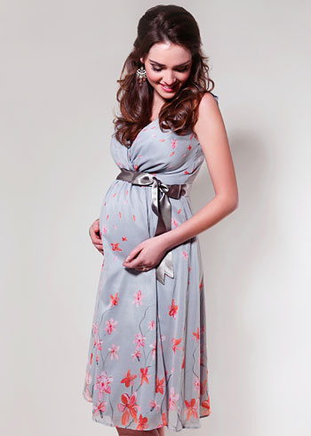 Jasmine Silk Maternity Gown Short (Peach Blossom) - Maternity Wedding ...