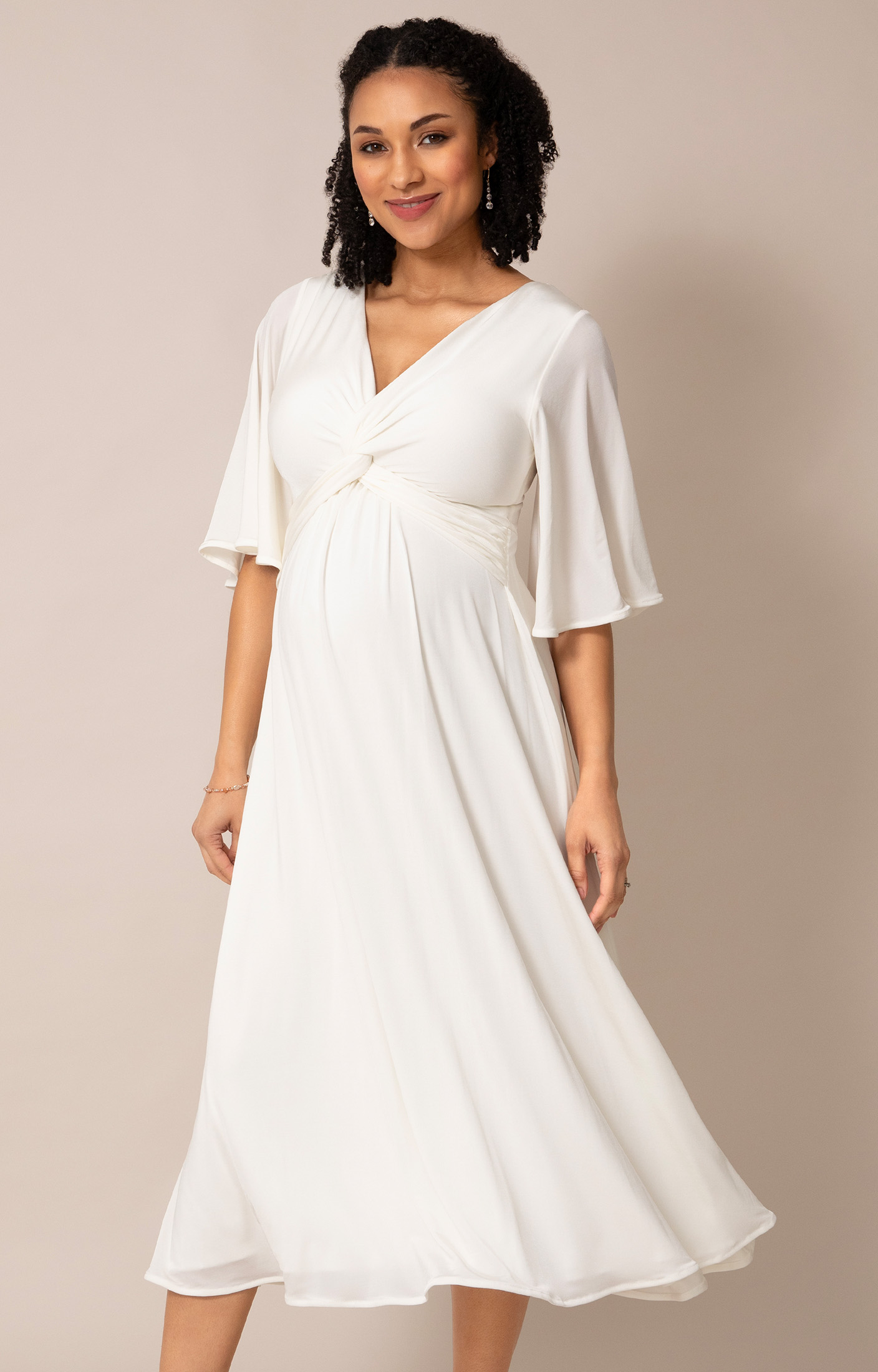 Jacinta Knot Dress (Ivory) - Maternity Wedding Dresses, Evening