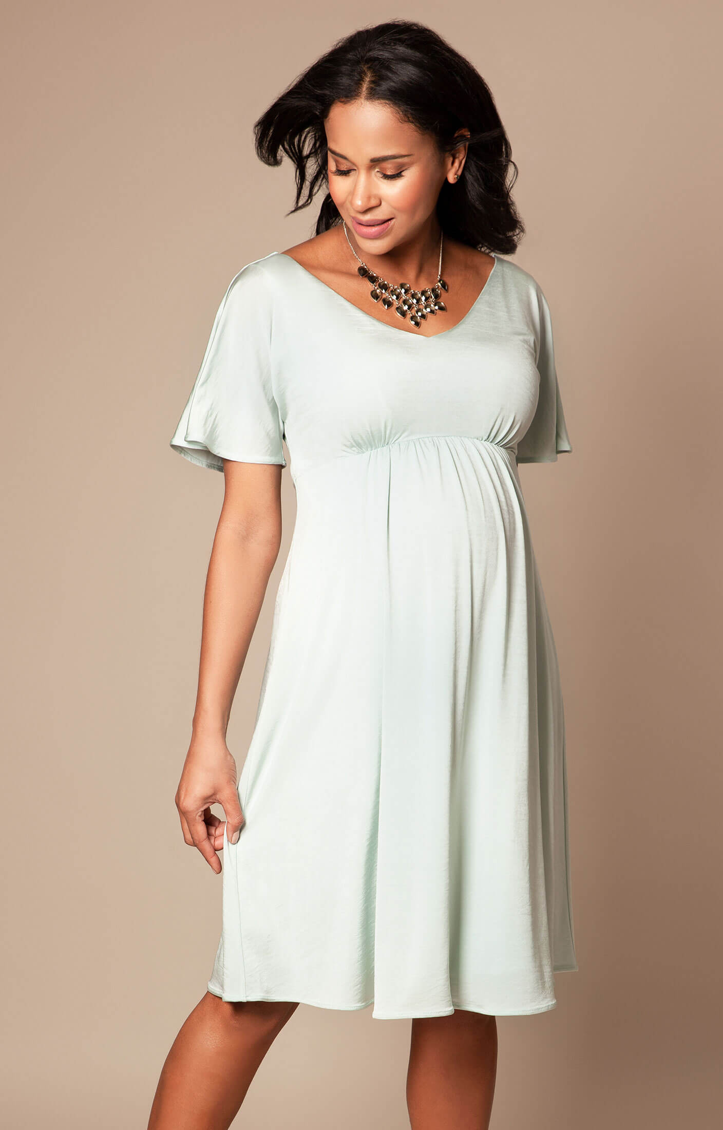 Spaghetti Strap Cold Shoulder A-Line Maternity Dress - Ever-Pretty US