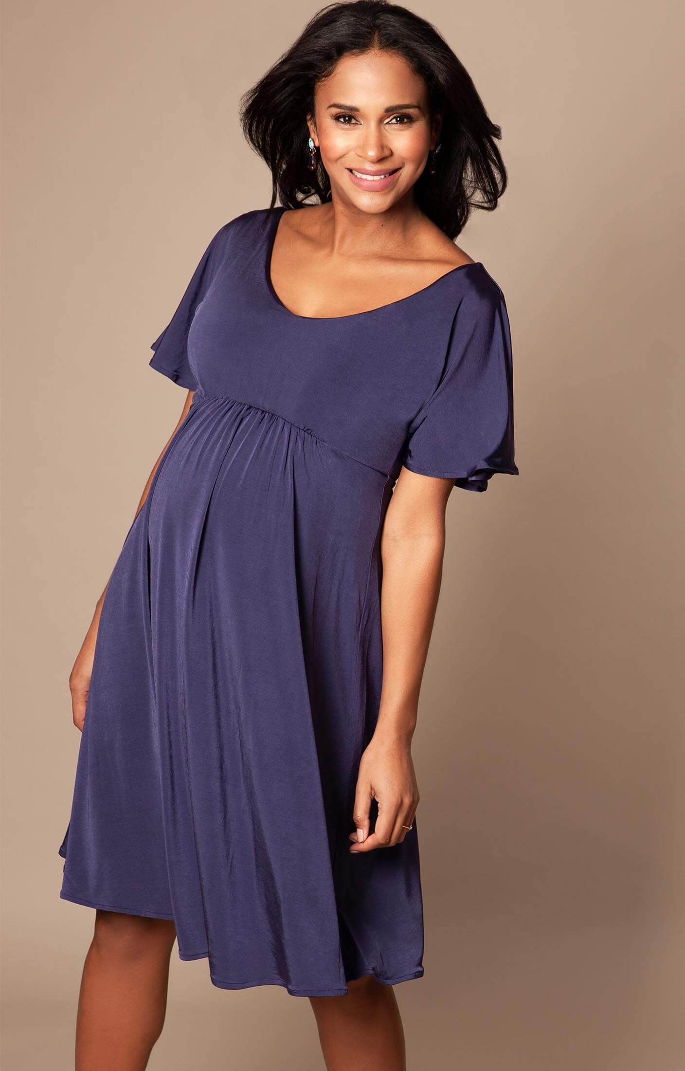 Kimono Maternity Dress short Indigo ...