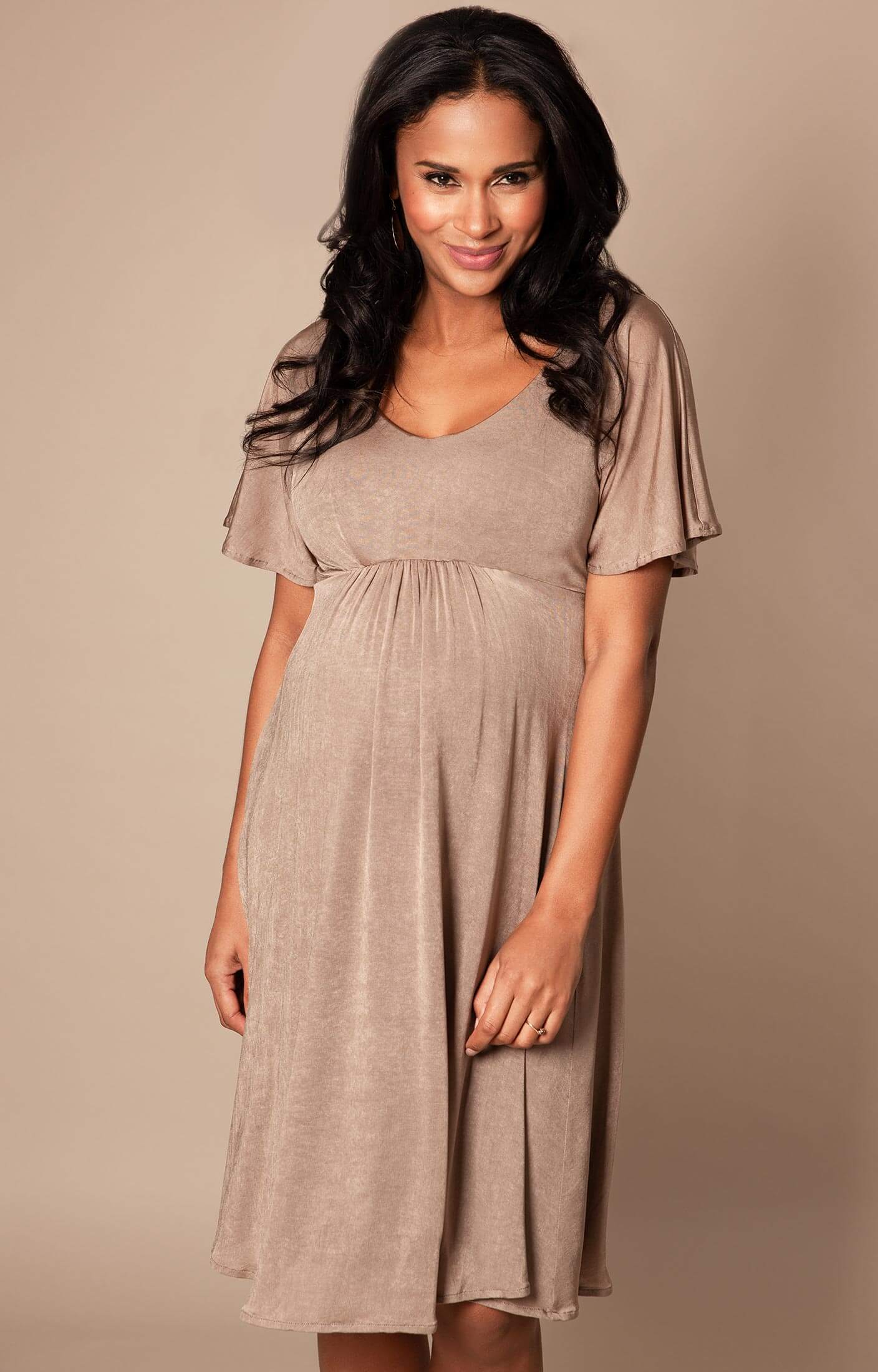 Alarmerende blåhval beløb Kimono Maternity Dress short Sand Dune - Maternity Wedding Dresses, Evening  Wear and Party Clothes by Tiffany Rose US