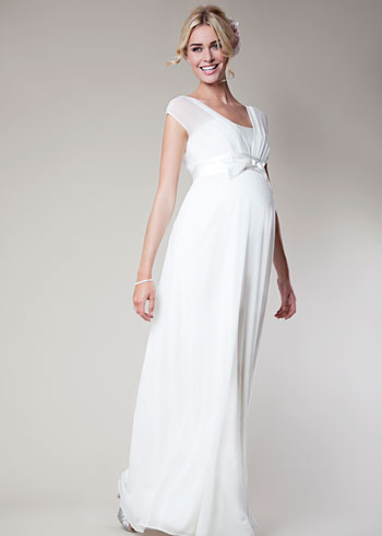 Lily Silk Maternity Wedding Gown Long (Ivory) - Maternity Wedding ...