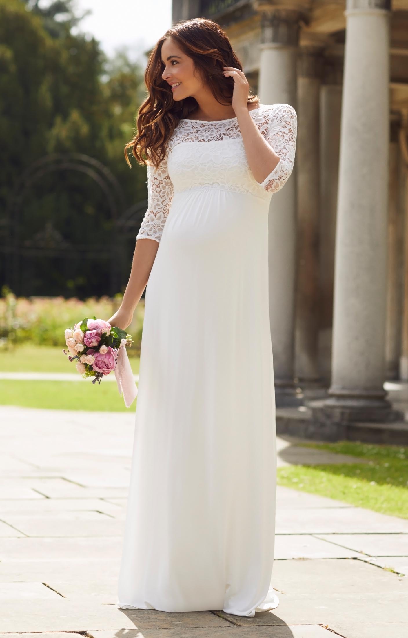 Pregnant Bride Form Fitting Dresses