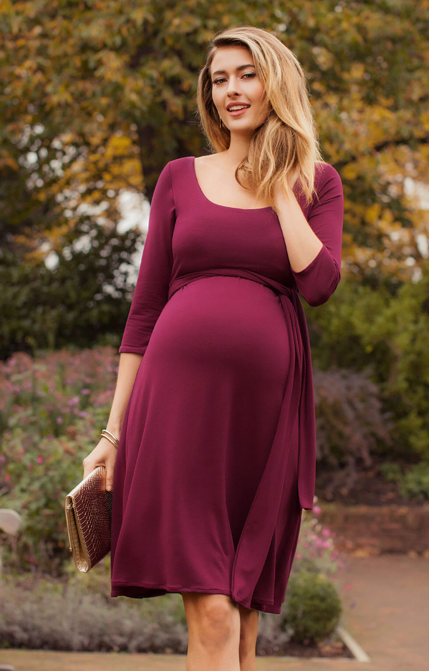 Naomi Maternity Nursing Dress Mulberry - Maternity Wedding Dresses, Evening  Wear and Party Clothes by Tiffany Rose UK