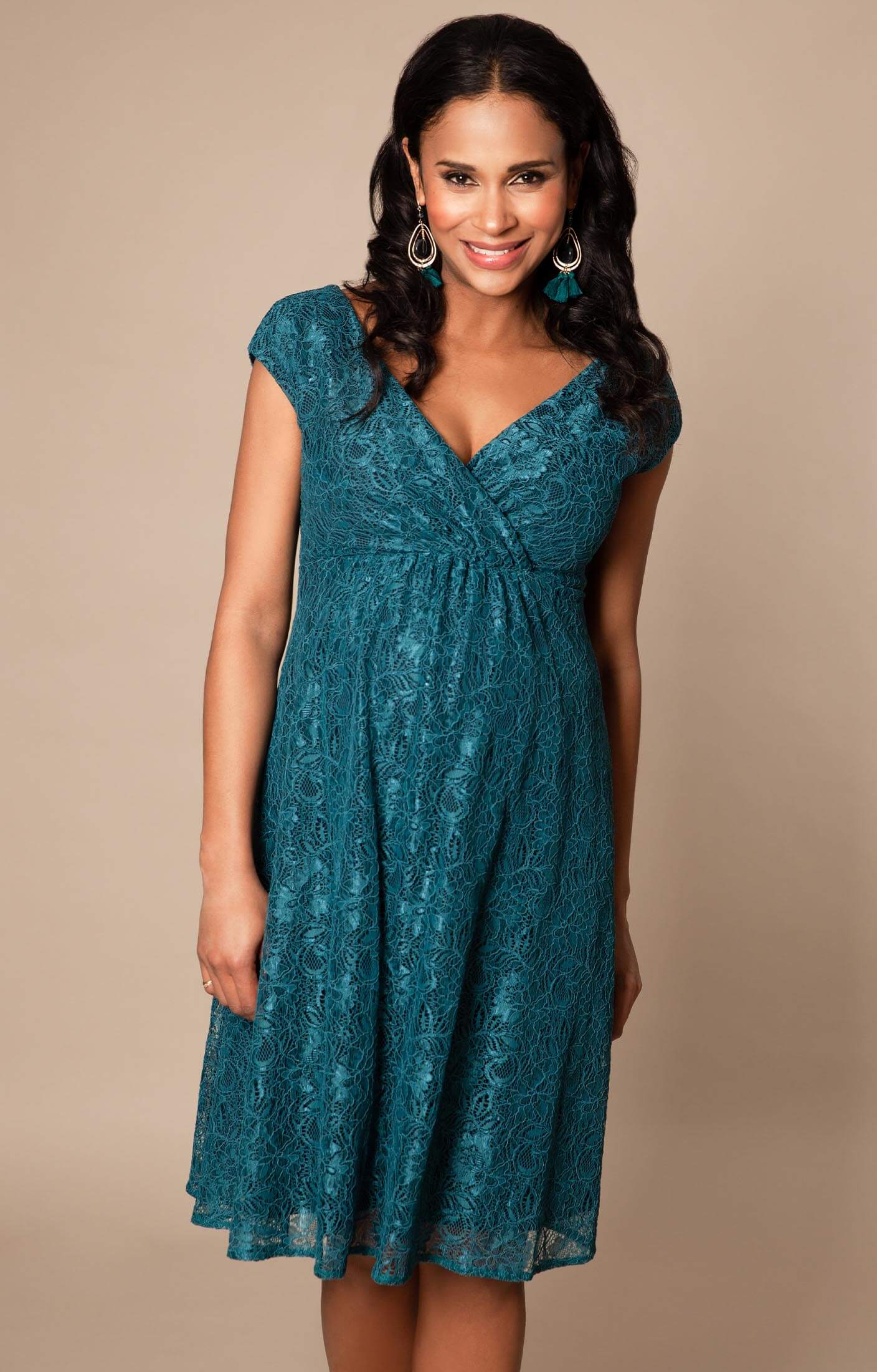 Nicola Maternity Lace Dress short Ocean Green - Maternity Wedding Dresses,  Evening Wear and Party Clothes by Tiffany Rose