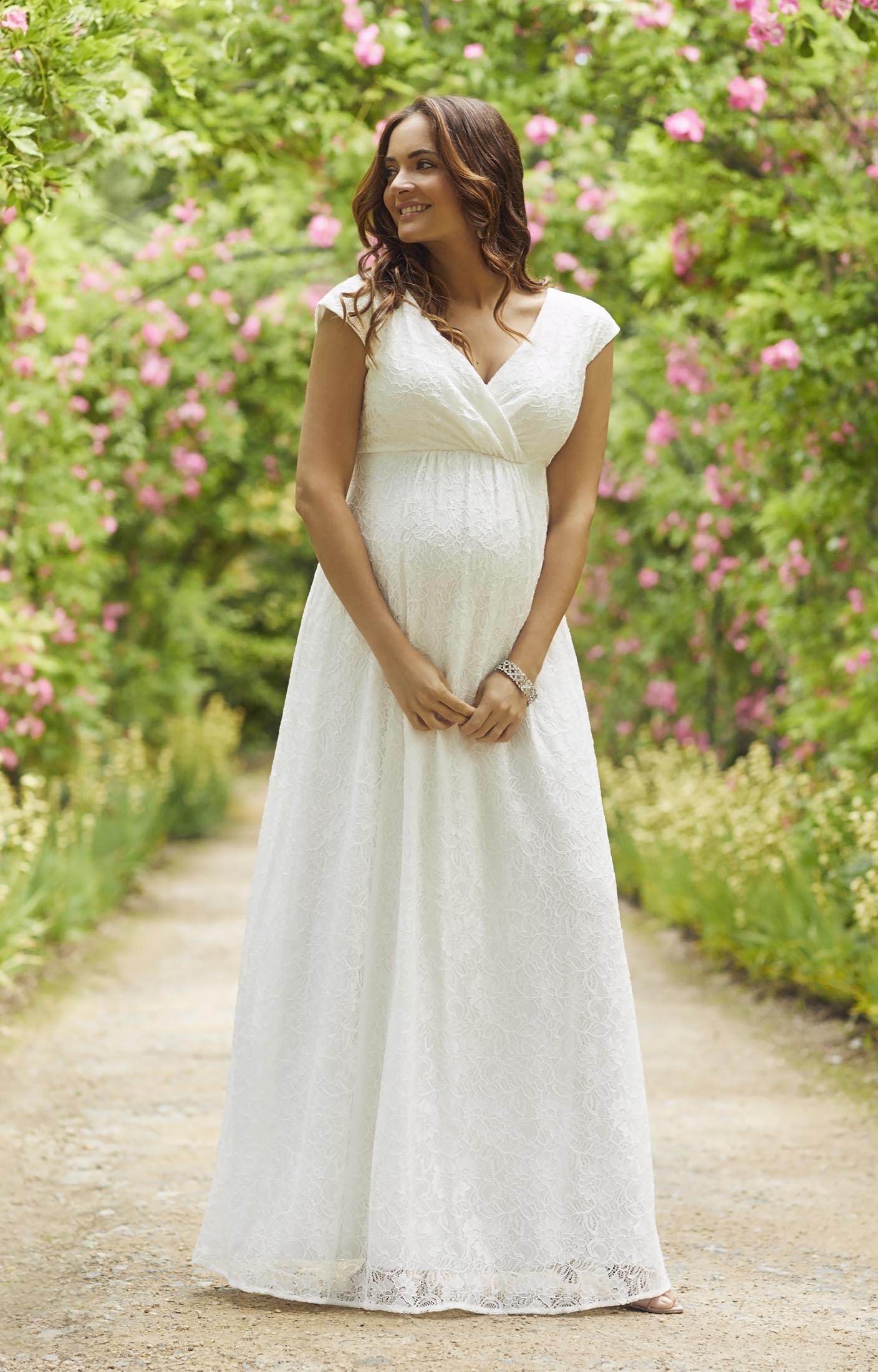 Nicola Lace Maternity Wedding Gown Long ...
