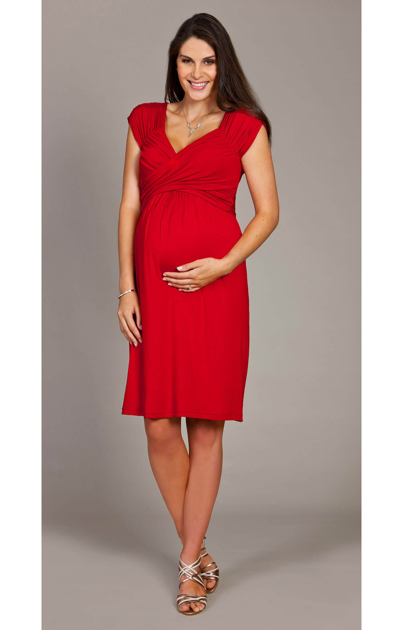 Riviera Maternity Dress (Crimson) - Maternity Wedding Dresses, Evening