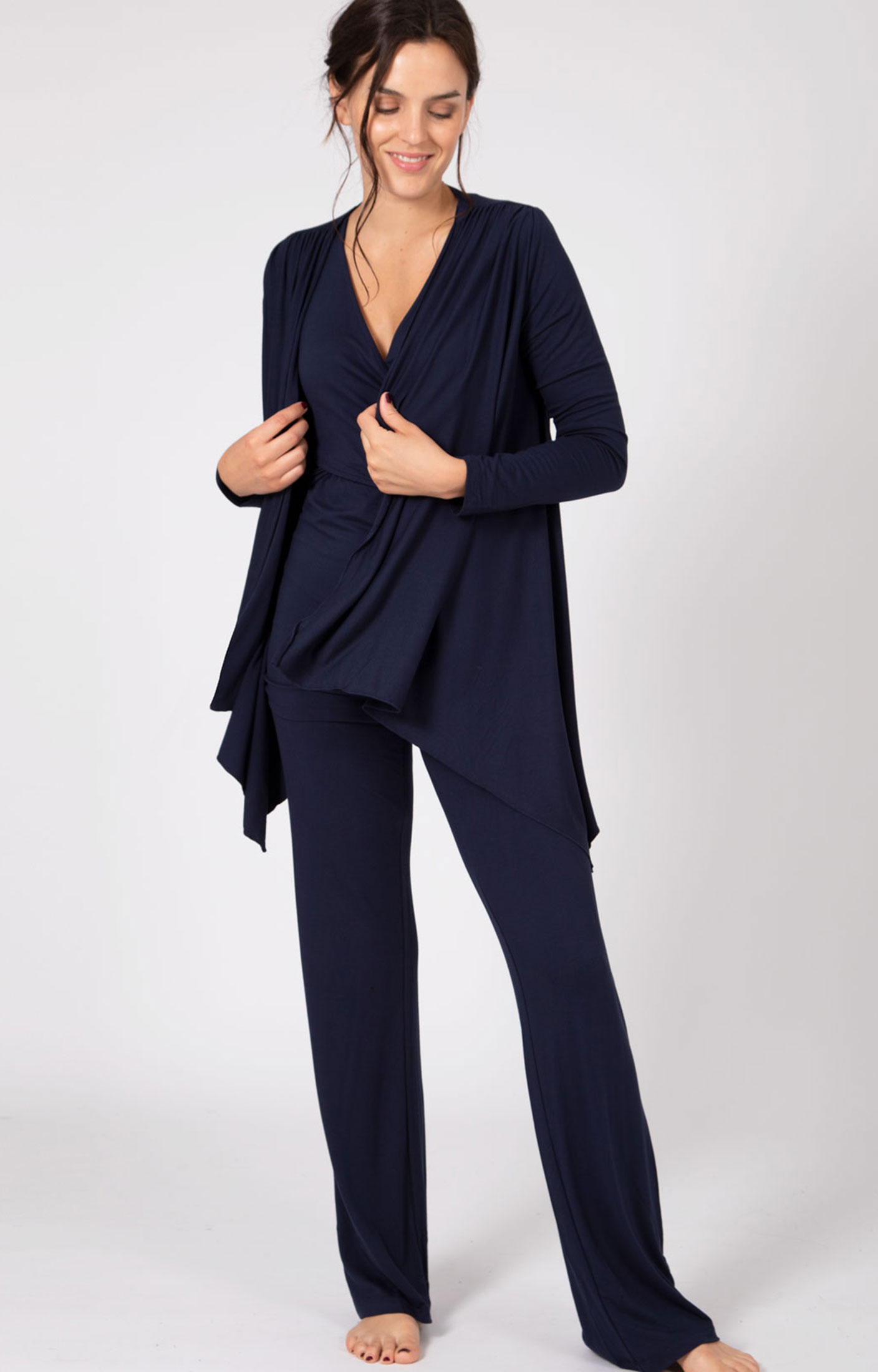 Celestine 3 Piece Maternity and Nursing Loungewear Set (Navy