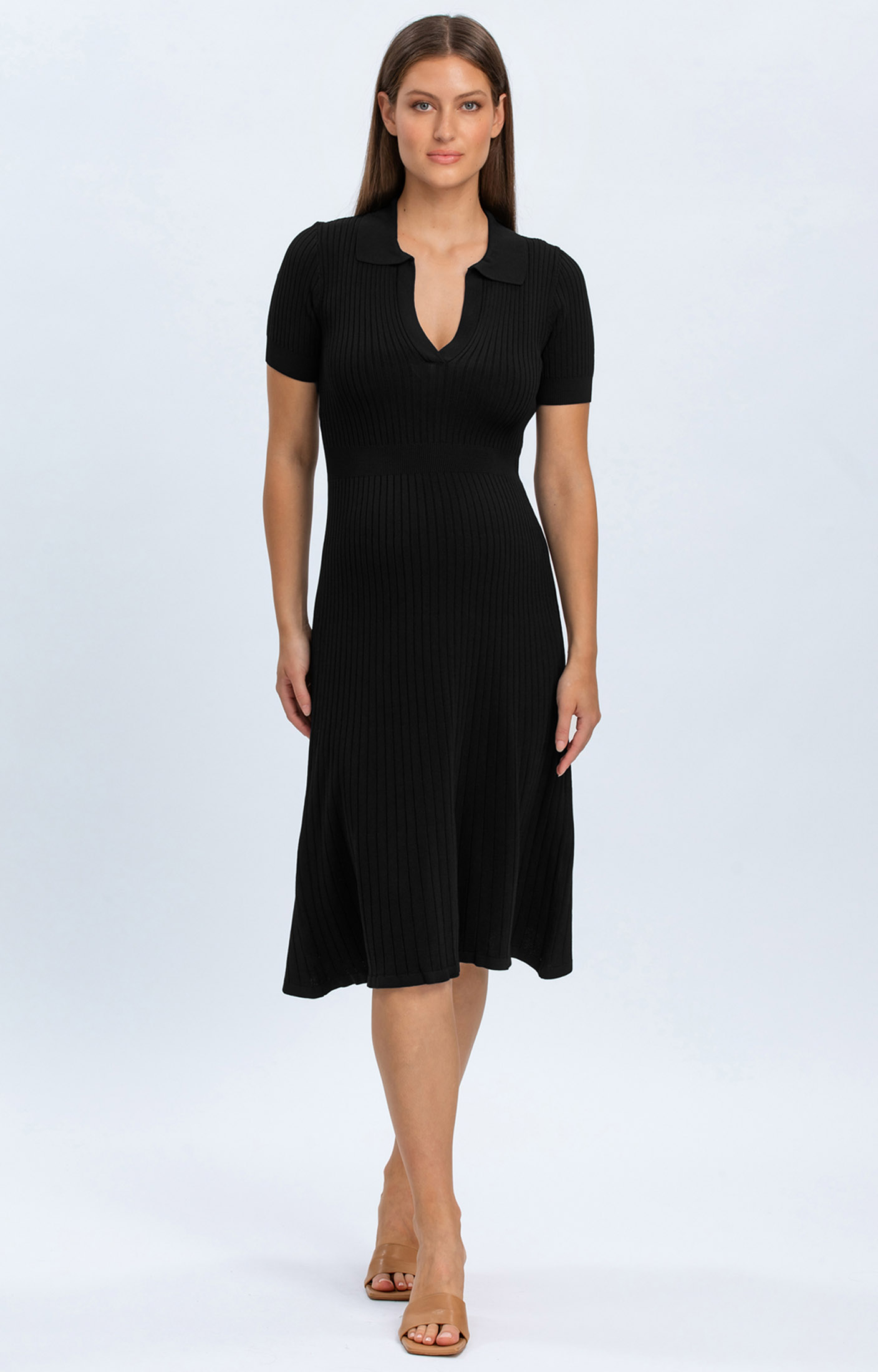 PIETRO BRUNELLI Azalea Flared Polo Dress (Black) - Maternity Wedding Dresses, Evening Wear and Party Clothes by Tiffany Rose US PIETRO BRUNELLI Azalea Flared Polo Dress (Black) - Maternity Wedding Dresses, Evening Wear and Party Clothes by Tiffany Rose US
