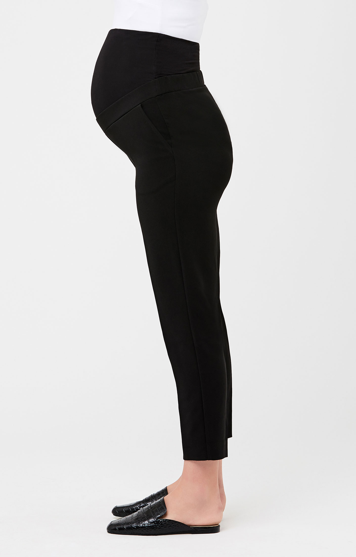 Image of Alexa Classic Crop Maternity Trouser (Black)