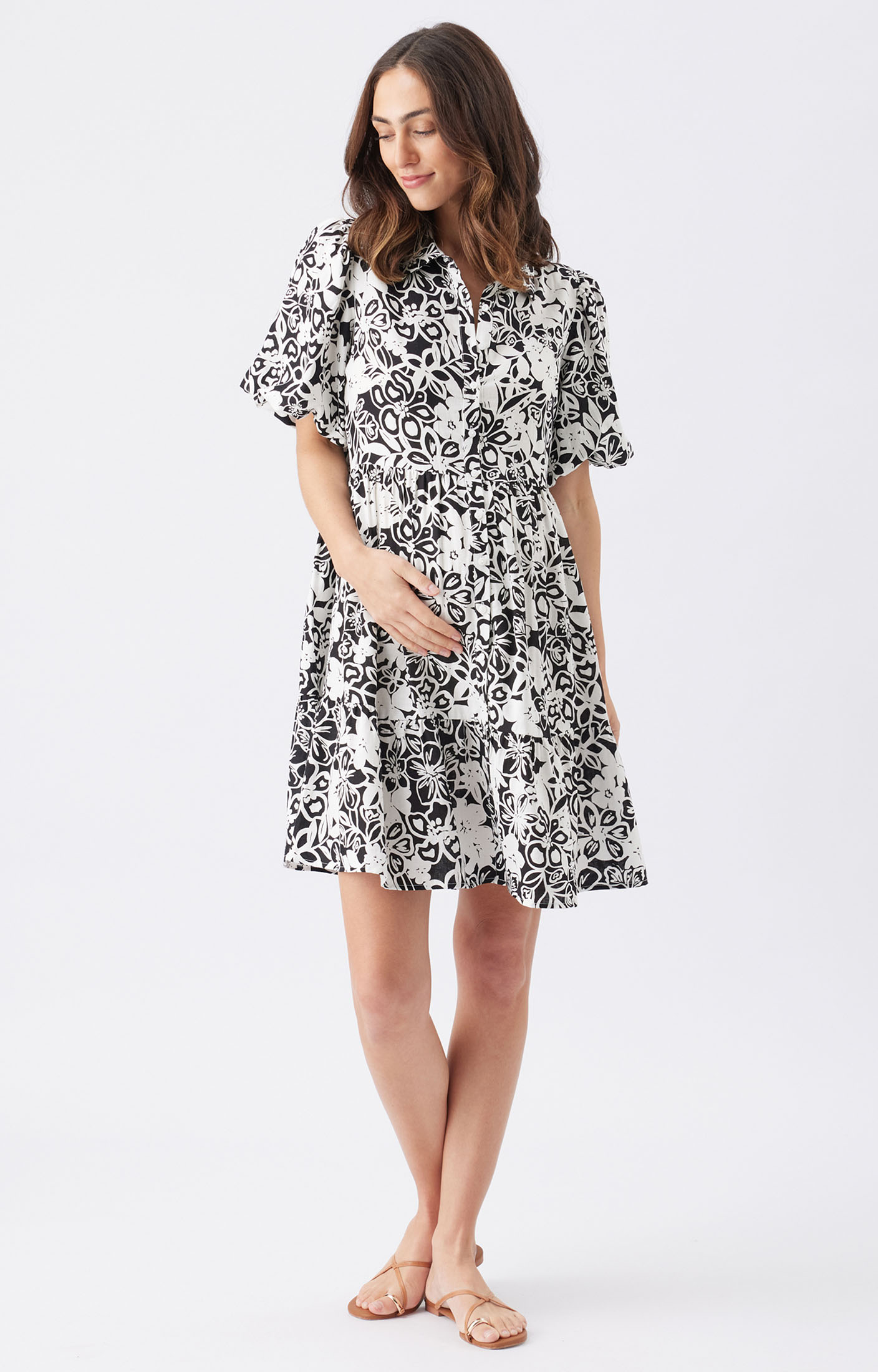 white christmas dresses Plus Size Striped Linen Dress – 2020AVE main image 1