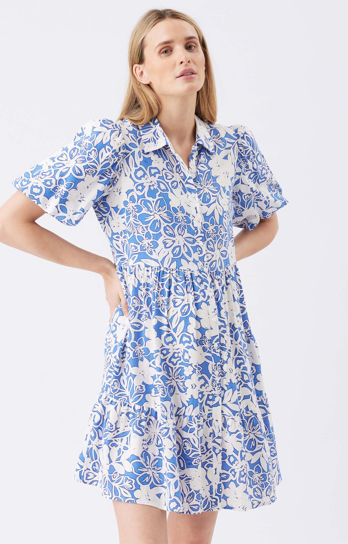RIPE Nahla Linen Dress (Royal/White) - Maternity Wedding Dresses, Evening  Wear and Party Clothes by Tiffany Rose DK