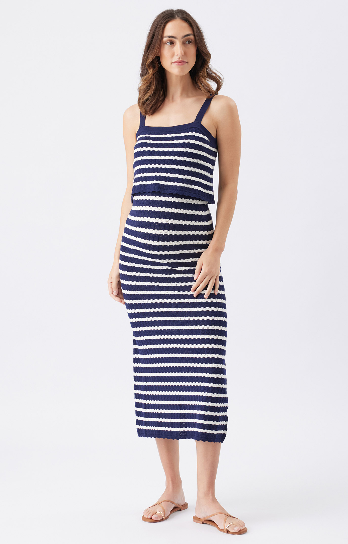 knitted nursing dress Ripe Maternity Women's Pointelle Knit - Blue - Size L 3.6.24