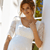 Kurzes Schwangerschafts-Brautkleid Verona Elfenbein / Weiß