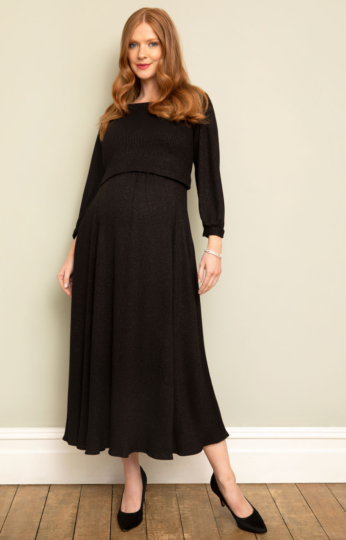 Sweetheart Baby Shower Gown Long Sleeve - Sexy Mama Maternity