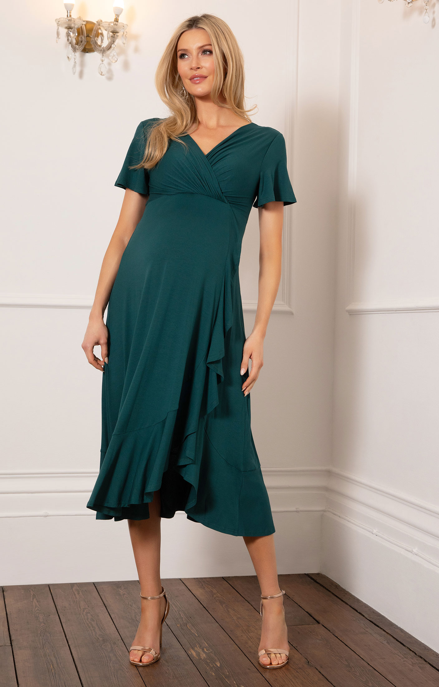 emerald green maternity dress