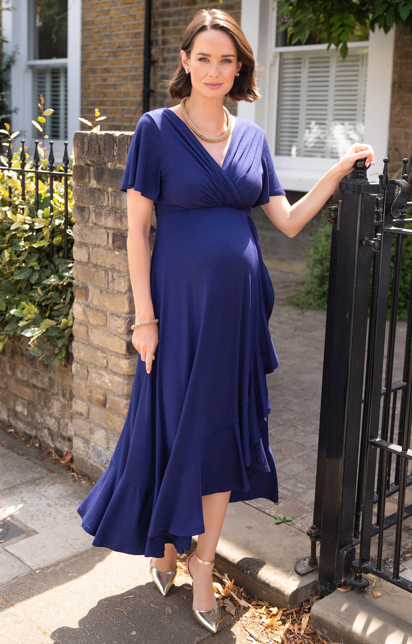 Image of Waterfall Midi Dress (Eclipse Blue)