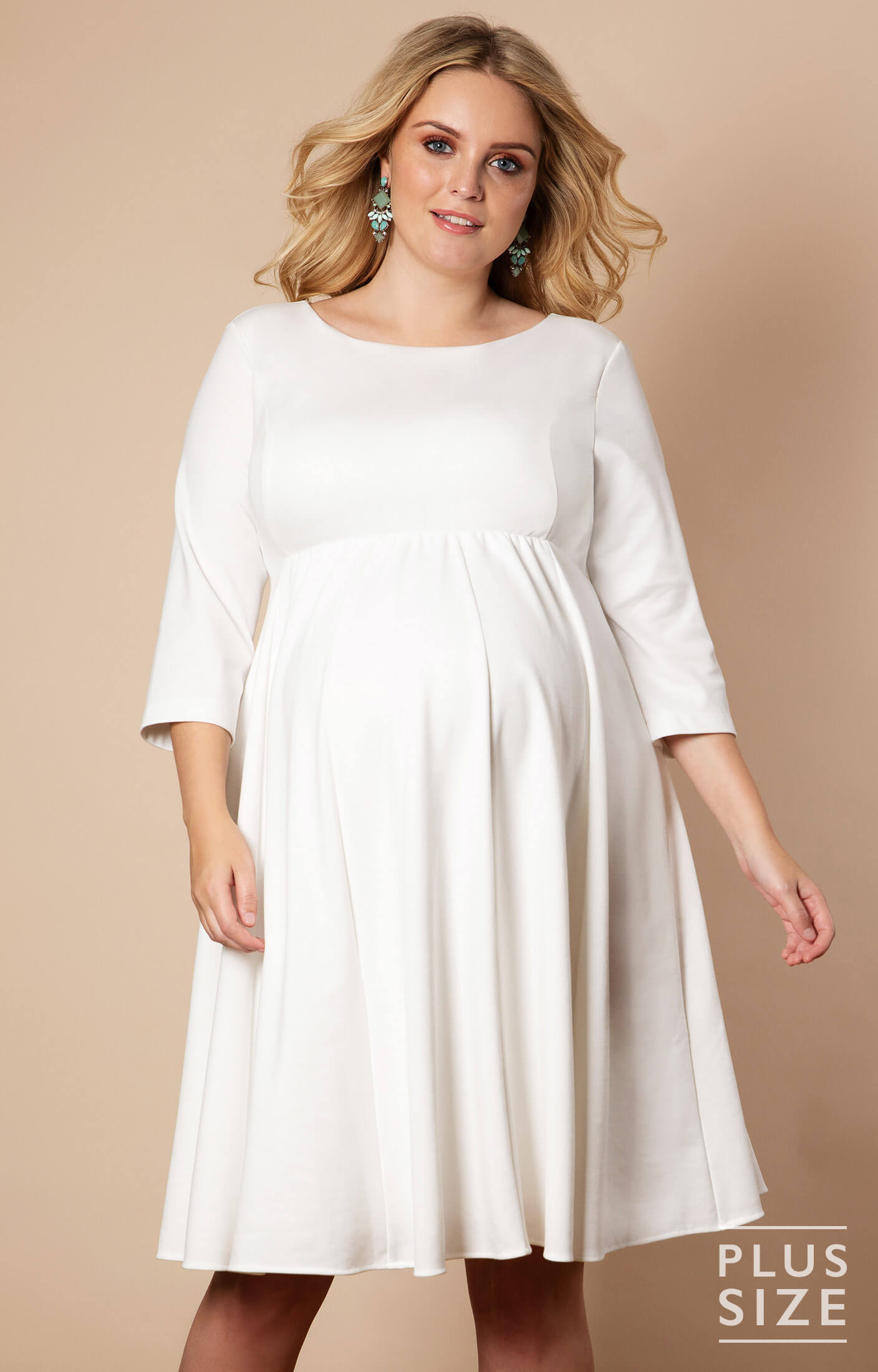 plus size cream dress