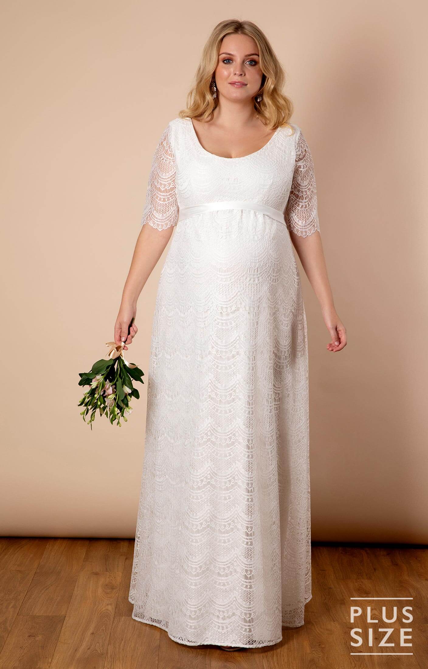 Verona Plus Size Maternity Wedding Gown Ivory White - Maternity Wedding ...