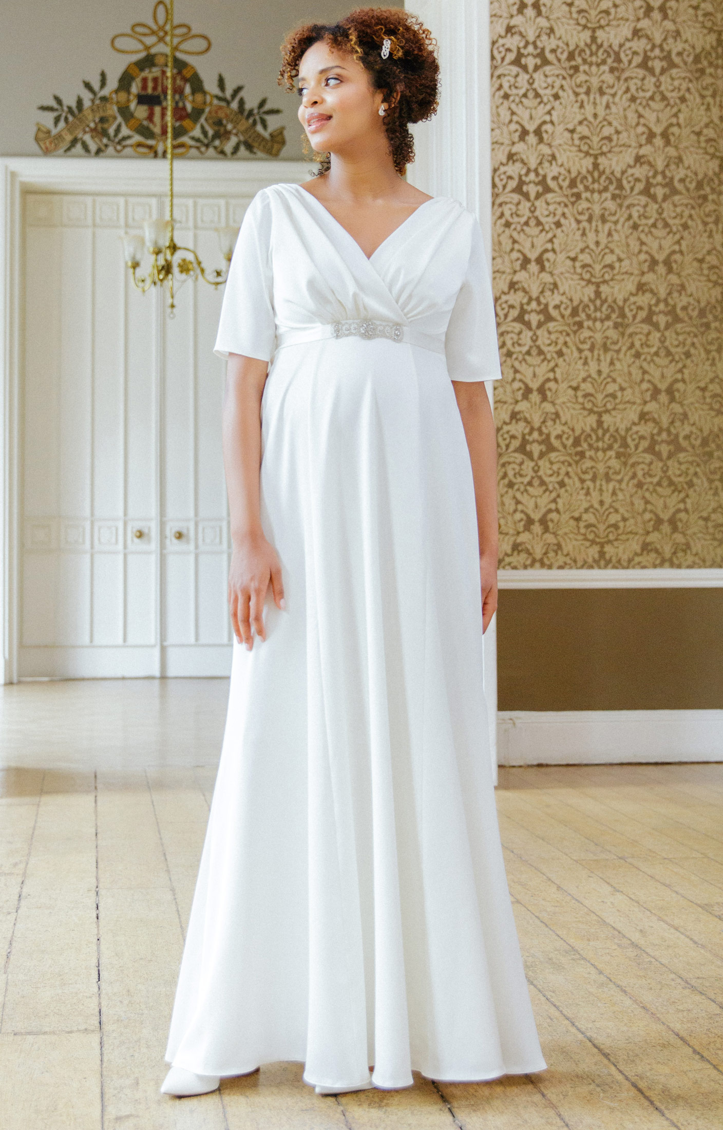 Stænke Forinden obligatorisk Zoey Maternity Wedding Gown Satin Ivory - Maternity Wedding Dresses, Evening  Wear and Party Clothes by Tiffany Rose US