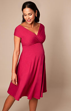 Alessandra Maternity Dress Short Rich Raspberry Pink