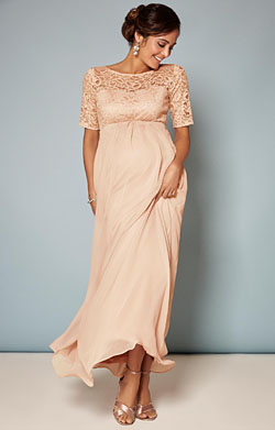 Alaska Maternity Chiffon Gown in Peach Blush