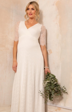 formal nursing dress wedding Tiffany Rose Esther Lace Maternity & Nursing Dress (Ivory)