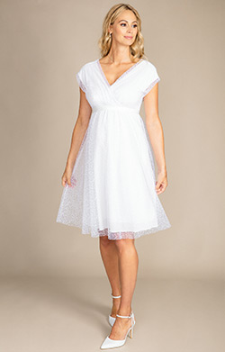 Athena Dress Polka Dot White