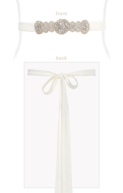 Aurelia Vintage Maternity Sash Ivory Faux Silk