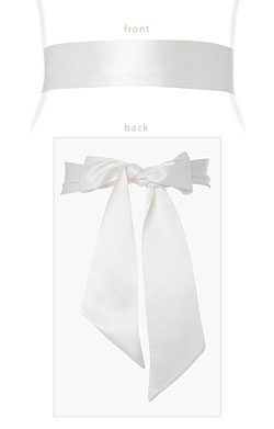 Faux Silk Sash Long Ivory