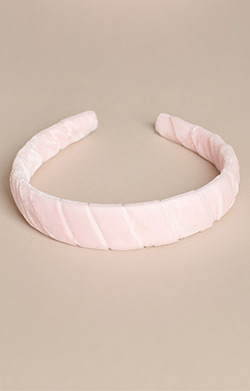 Velvet Wrapped Headband Baby Pink