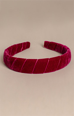Velvet Wrapped Headband Dark Fuchsia
